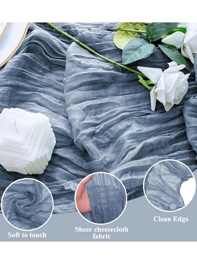 YUJA Table Runner, 90 x 400 cm Boho Gauze Table Runner for Wedding Bridal Baby Shower Birthday Party Table Decoration - Image 2